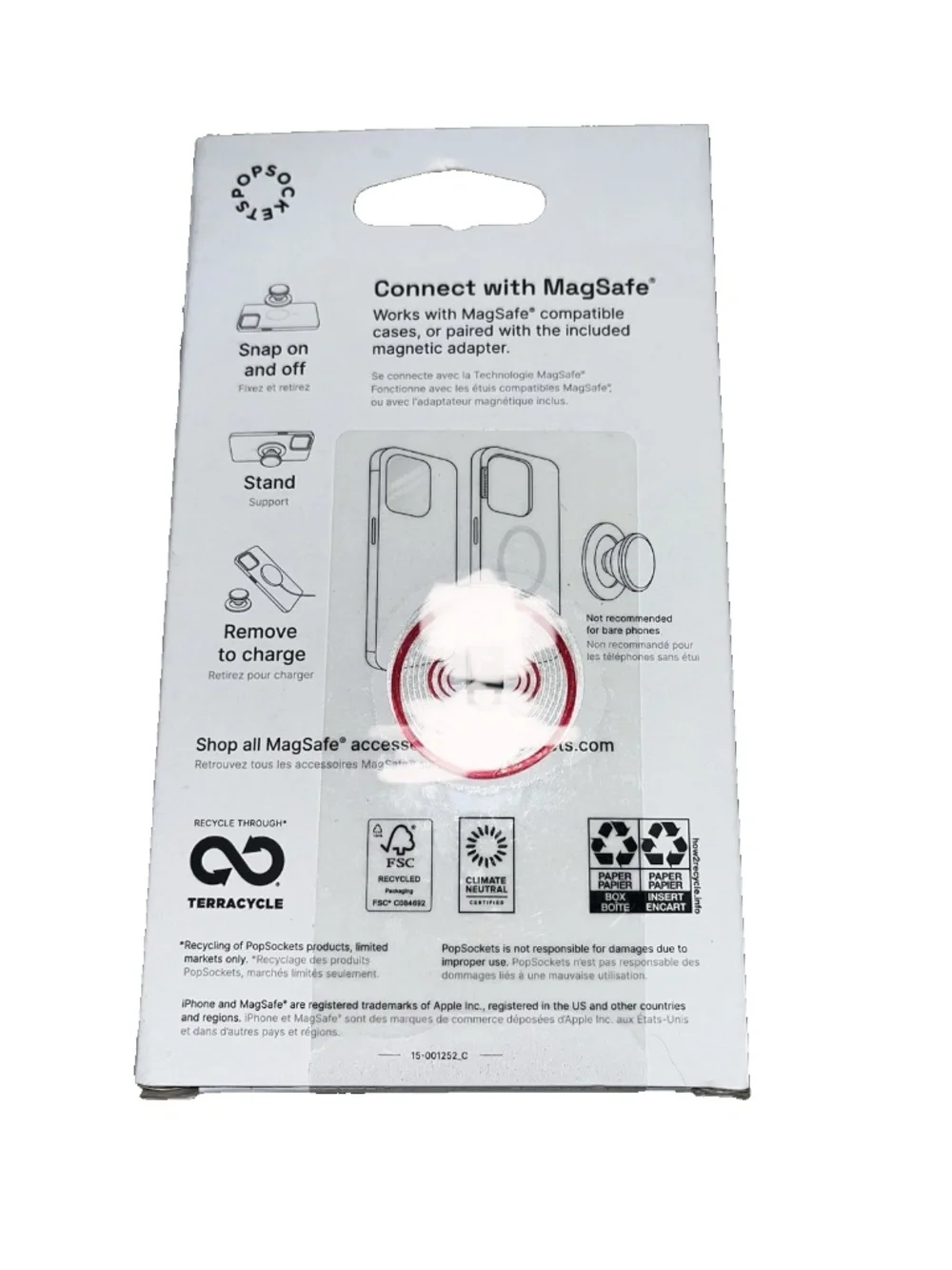 POPSOCKETS MAGNETIC PHONE GRIP & STAND WITH MAGSAFE MAGNETIC ADAPTER PINK MIRROR